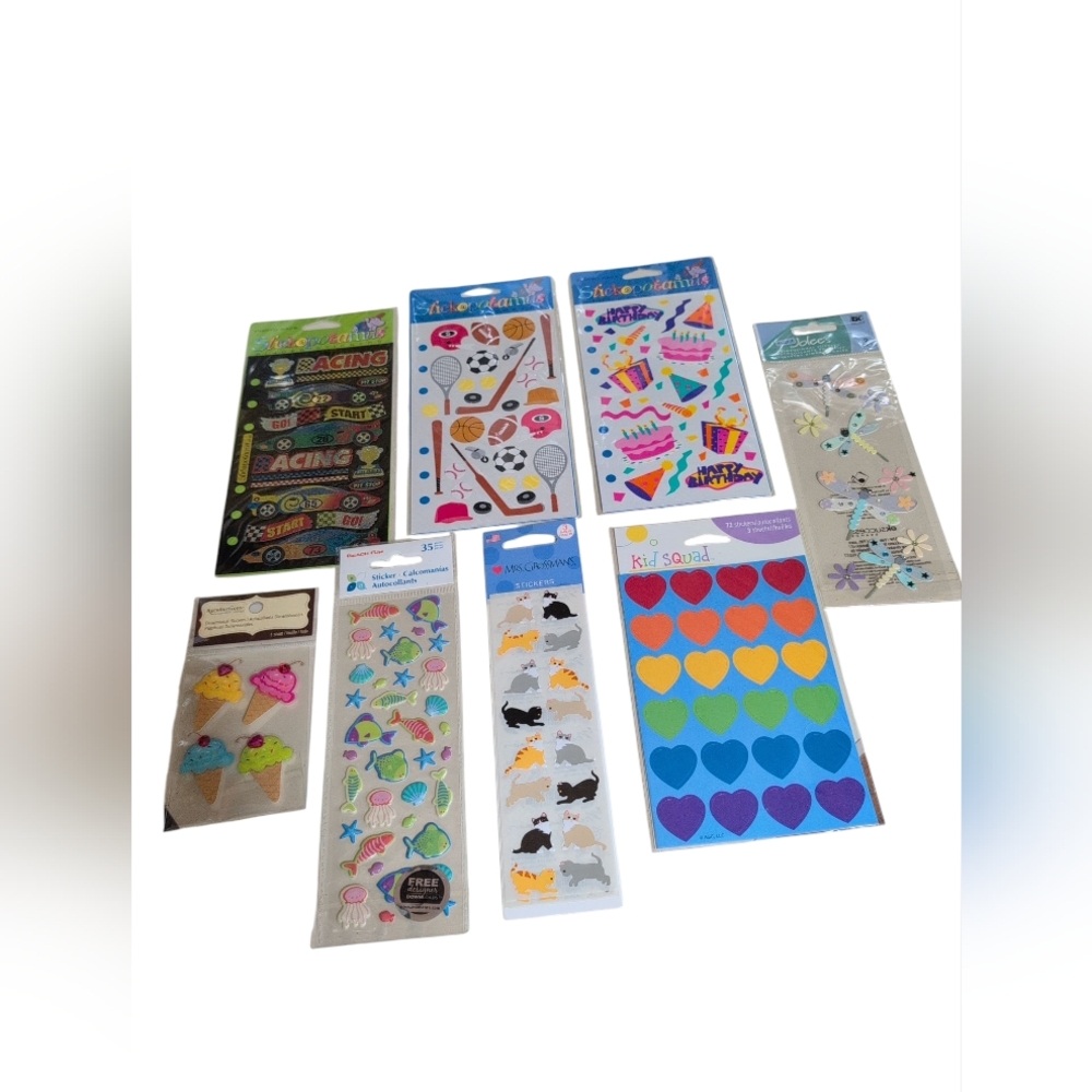 Lot Of 8 Packs Scrapbook Stickers Various Brands/Themes No Duplicates
